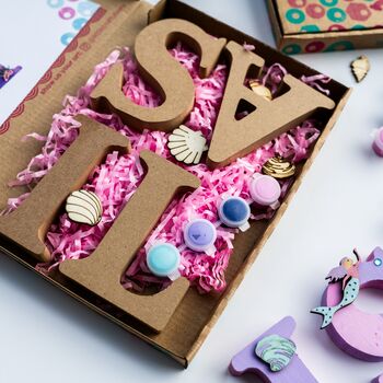 Personalised Paint Your Own Mermaid Wooden Name, 3 of 6