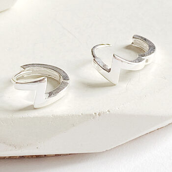Lightening Bolt Huggie Hoop Earrings, 4 of 5