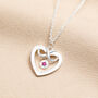 Personalised Sterling Silver Infinity Heart And Birthstone Pendant Necklace, thumbnail 2 of 5