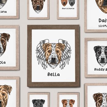 Personalised Staffie Terrier Dog Chest Portrait Print, 6 of 10