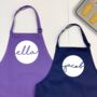 Personalised Kids Aprons With Names In Circles, thumbnail 2 of 5