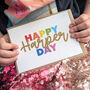 Personalised Glitter Rainbow Birthday Card, thumbnail 1 of 5
