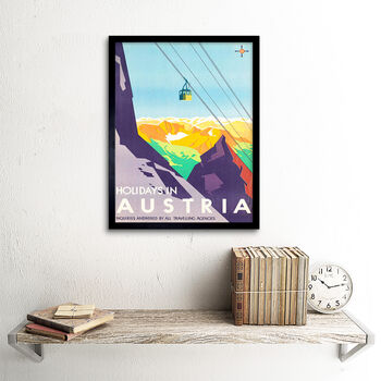 Austria Sport Ski Alps Alpine Snow Skiing Art Print, 2 of 3