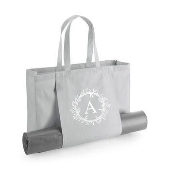 Personalised Monogram Floral Yoga Bag, Yoga Tote Bag, 7 of 7