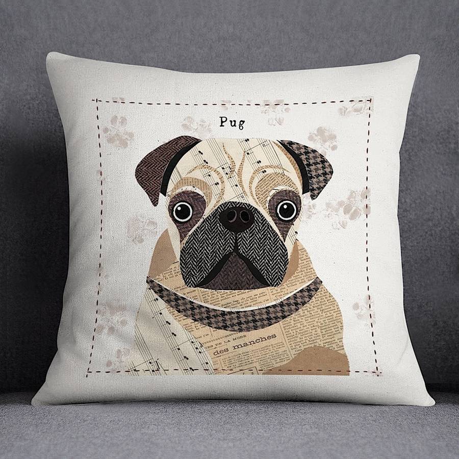 Pug Personalised Dog Cushion Cover By Simon Hart | notonthehighstreet.com