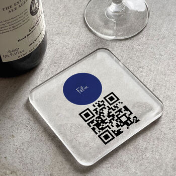 Personalised Logo Branded Qr Code Acrylic Coaster, 4 of 7