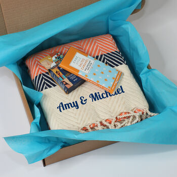 Handwoven Throw Blanket, Personalised Gift Set, 5 of 11