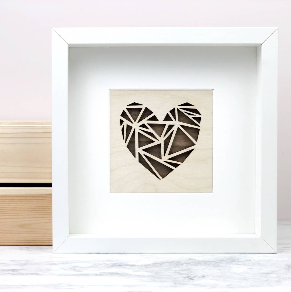 Geometric Wooden Heart Artwork By Jayne Tapp Design ...