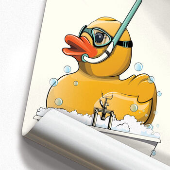 Rubber Duck In The Bath, Fun Print For Your Bathroom, 3 of 7
