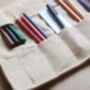 Handloom Cotton Artist Roll | Eco Friendly Art Supply Organiser For Kids – Milk Tea Colour, Empty, thumbnail 4 of 4