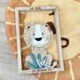 Personalised Wooden Lion Frame For Baby Nursery, thumbnail 1 of 3