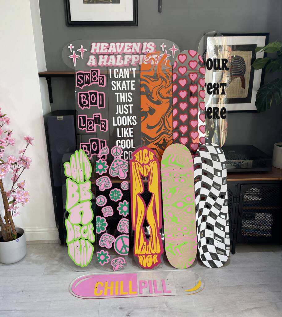 Personalised Custom Clear Acrylic Skateboard Deck By Yil Printworks