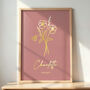 Personalised Birth Flower Gold Print, thumbnail 2 of 6