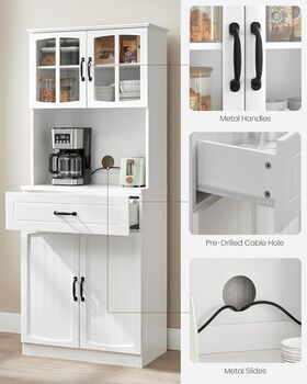 Tall Kitchen Pantry Cupboard Modern Storage Unit, 9 of 9