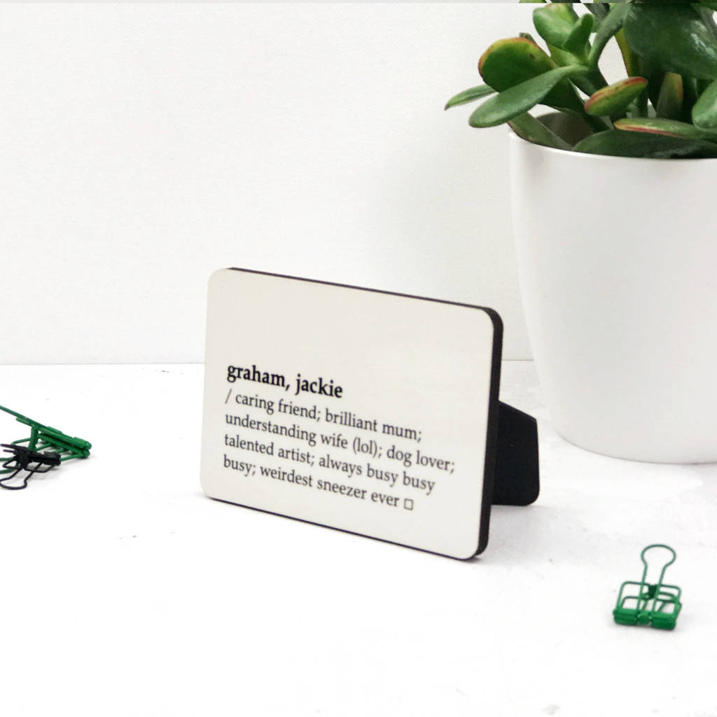 Personalised Dictionary Definition Mini Message Board By XOXO
