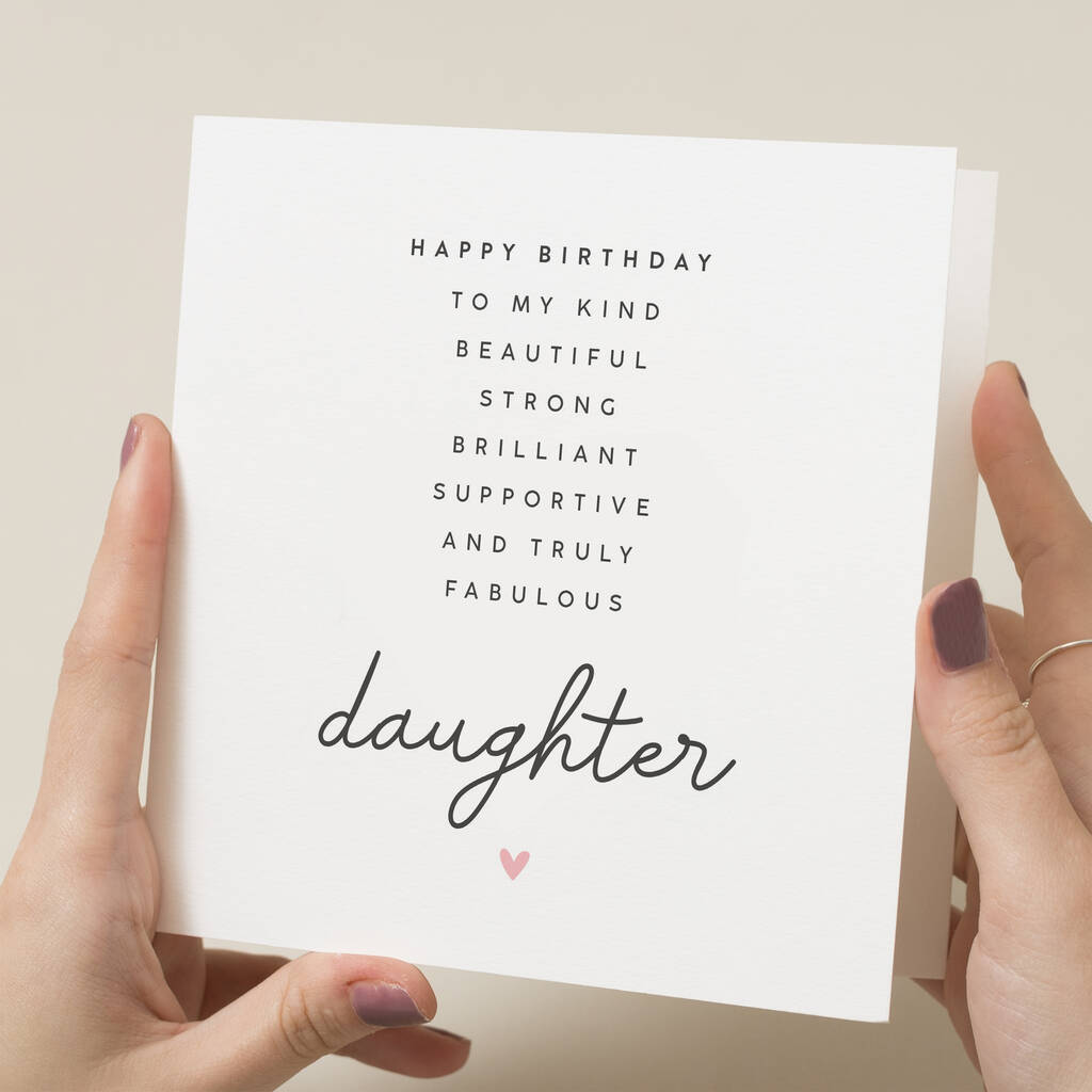 Poem Birthday Card For Daughter By Twist Stationery