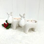 Pair Of White Ceramic Reindeers, thumbnail 1 of 3