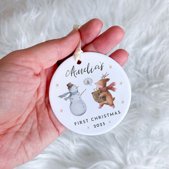 Personalised First Christmas Ceramic Ornament Gift, 5 of 7