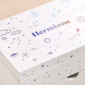 Personalised Rainbow Celestial White Jewellery Box, 2 of 6