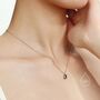 Sterling Silver Oval Cz Pendant Necklace, thumbnail 11 of 12