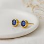 18ct Gold Plated Sterling Silver September Birthstone Stud Earrings – 7mm, thumbnail 3 of 6