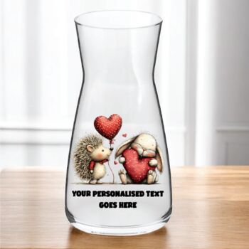 Personalised Whimsical Valentine Anniversary Love Animals Vase, 6 of 8
