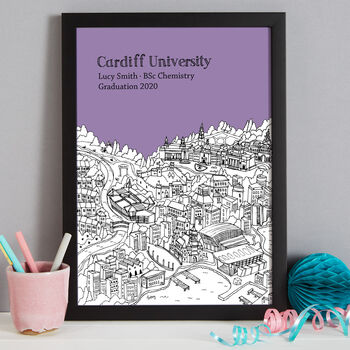 Personalised Cardiff Graduation Gift Print, 5 of 9