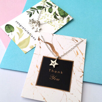 Thank You Teacher Initial Star Necklace, 5 of 11