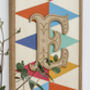 Roll Up! Personalised Framed Wooden Initial Artwork, thumbnail 2 of 3