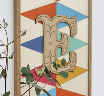 Roll Up! Personalised Framed Wooden Initial Artwork, 2 of 3