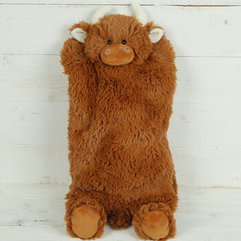 Brown Highland Coo Cow Premium Soft Plush Hot Water Bottle Cover/Pj Case, Nb, Ideal Christmas Gift, 2 of 6