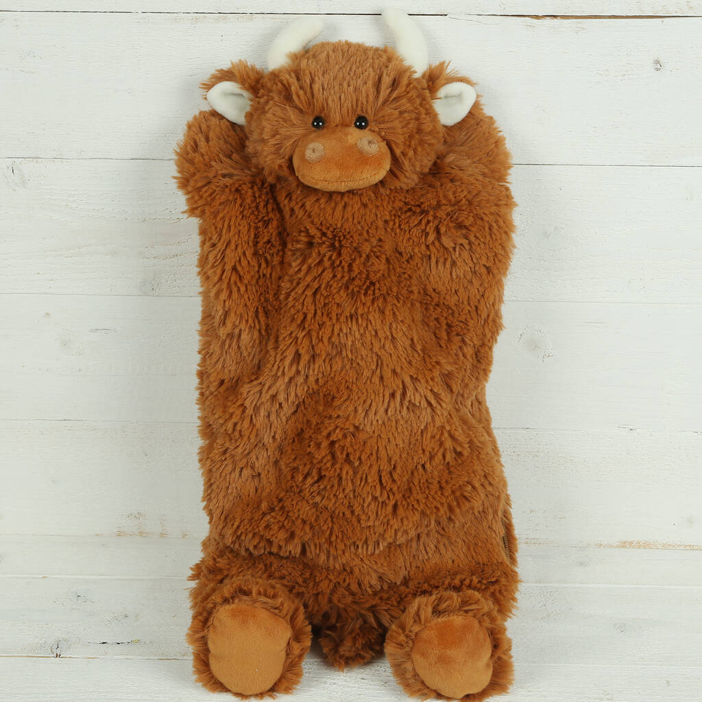 Brown Highland Cow Hot Water Bottle Cover, Boxed Nb, 1 of 8