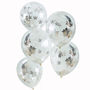 Pack Of Five Silver Star Confetti Clear Party Balloons, thumbnail 2 of 2