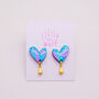 Colourful Abstract Heart Drop Earrings, thumbnail 11 of 11