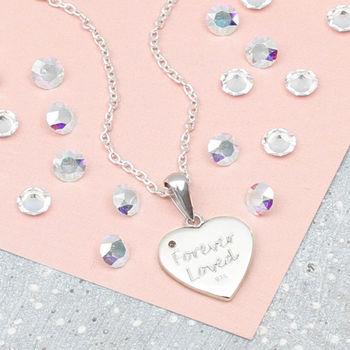 'My First Diamond' Personalised Heart Necklace, 2 of 5