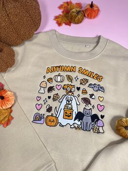 Autumn Smiles Embroidered Sweatshirt, 2 of 5