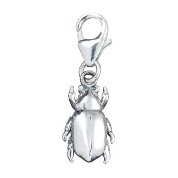 Jewel Chafer Beetle Charm Sterling Silver, 5 of 11