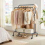 Clothes Rack Double Clothes Hanging Rail With Wheels, thumbnail 4 of 12