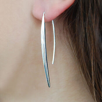 Sterling Silver Long Pointed Drop Earrings, 3 of 6