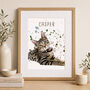 Personalised Pet Cat Portrait Print Gift, thumbnail 1 of 4