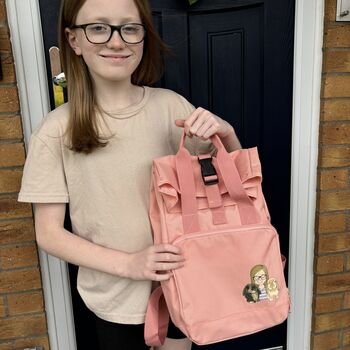 Personalised You And Your Pet To School Backpack, 3 of 10