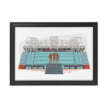 Personalised Manchester Utd Print, Old Trafford Stadium, 4 of 6
