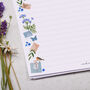 A4 Letter Writing Paper With Blue Florals And Robin, thumbnail 2 of 4