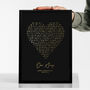 Heart Shape Song Lyrics, Personalised Metallic Gold Print, thumbnail 4 of 9