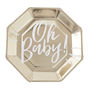 Gold Foiled Oh Baby Baby Shower Party Paper Plates, thumbnail 2 of 3
