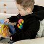 Black Kids Rainbow Embroidered Initial Hoodie, thumbnail 1 of 3