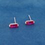 July Ruby Birthstone Stud Earrings, Gold Studs, Minimalistic Earrings, thumbnail 4 of 7