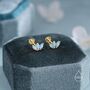 Blue Opal Marquise Cluster Earrings In Sterling Silver, thumbnail 5 of 12