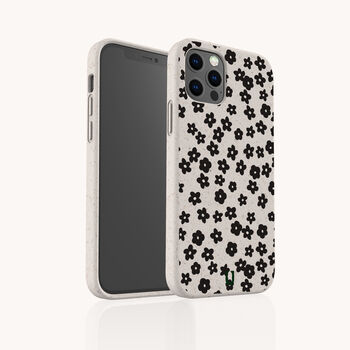 Little Black Flowers Bio Phone Case, 3 of 8