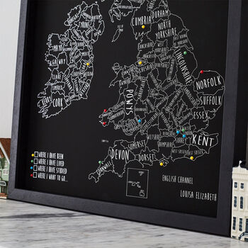 Personalised United Kingdom And Ireland Pin Board Map, 6 of 11